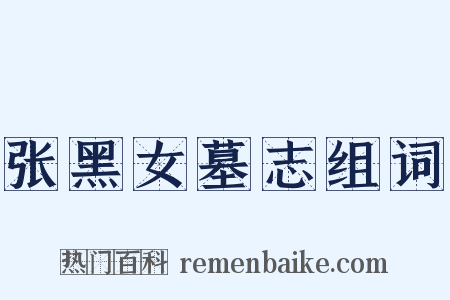 张黑女墓志组词是什么意思的图片